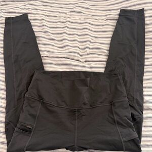 High-Rise Black Leggings with Side Pockets